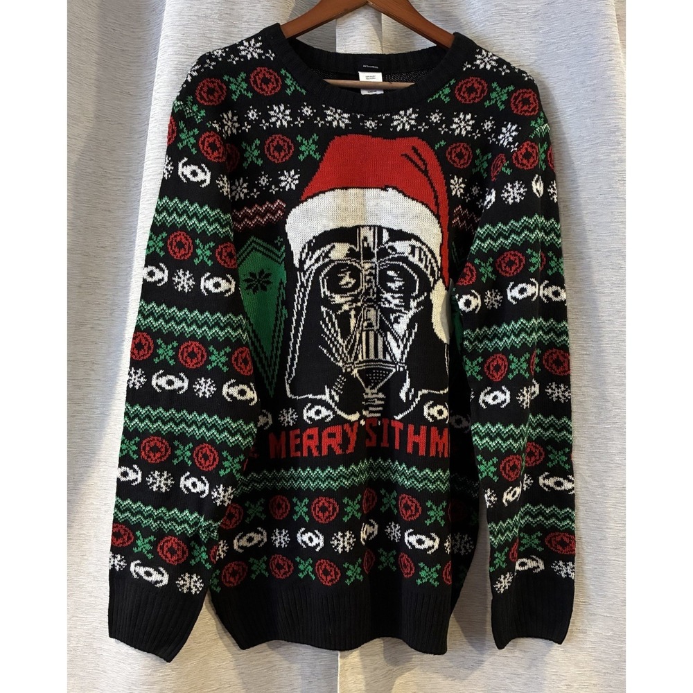 Star Wars Ugly Christmas Sweater Large Holiday Mens Merry‎ Sithmas Darth Vader